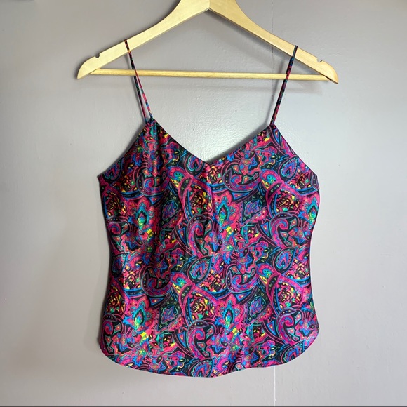 Erika Taylor Tops - VINTAGE ERIKA TAYLOR COLORFUL CROPPED PAISLEY CAMI